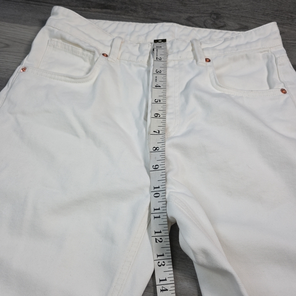 Raey Women's Ivory Wide Leg 100% Organic Cotton Button Fly Jeans ~ Size 24 - Picture 7 of 8